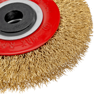 Щетка для точила, 100 мм, посадка 20 мм, плоская, латунир. витая проволока Matrix по ценам производителя в Москве с доставкой по всей России