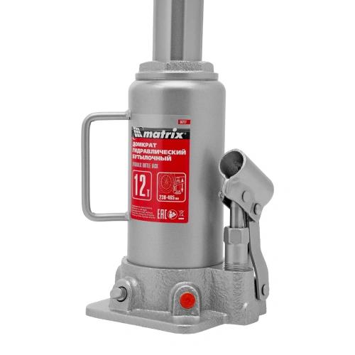 Домкрат гидравлический бутылочный, 12 т, высота подъема 230-465 мм Matrix по ценам производителя в Москве с доставкой по всей России