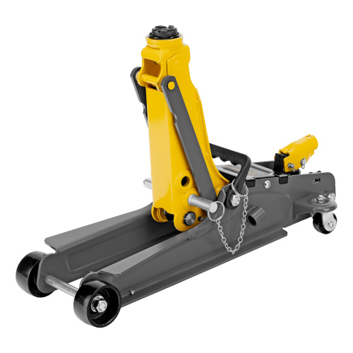 Домкрат гидравлический подкатной с фиксатором, 2,5 т,  85-385 мм, в пласт. кейсе Denzel по ценам производителя в Москве с доставкой по всей России