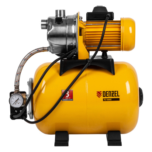 Насосная станция PS1000Х, 1000 Вт, 3500 л/ч, ресивер 24 л, подъем 44 м, нержавейка Denzel по ценам производителя в Москве с доставкой по всей России