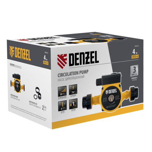Циркуляционный насос CP25-4, напор 4 м, 50 л/мин, 1 м кабель, монт. длина 180 мм Denzel по ценам производителя в Москве с доставкой по всей России