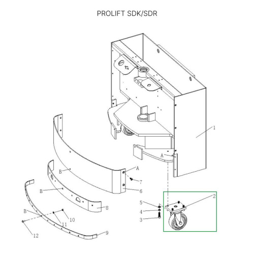 Опорное колесо в сборе с поворотной опорой для штабелеров SDR1536/1545S/1645/1656/2036/2045, SDK по ценам производителя в Москве с доставкой по всей России