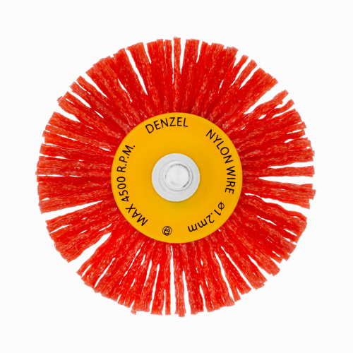 Щетка для дрели, 65 мм, Плоская, со шпилькой, нейлоновая щетина Denzel по ценам производителя в Москве с доставкой по всей России