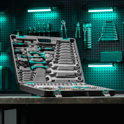 Набор инструментов, 1/4", 1/2", Cr-V, S2, усиленный кейс, 119 предметов Stels по ценам производителя в Москве с доставкой по всей России