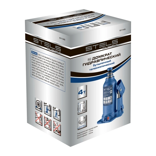 Домкрат гидравлический бутылочный телескопический, 4 т, подъем 170-420 мм Stels по ценам производителя в Москве с доставкой по всей России