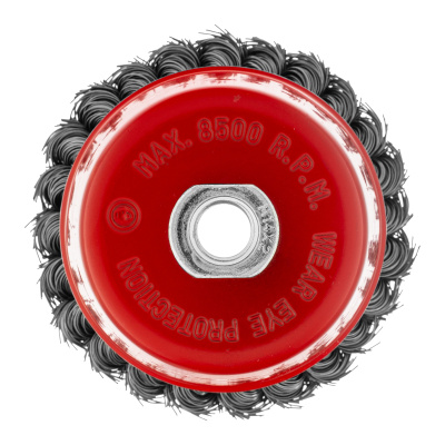 Щетка для УШМ, 100 мм, М14, "чашка", двухрядная, крученая проволока 0.5 мм Matrix по ценам производителя в Москве с доставкой по всей России