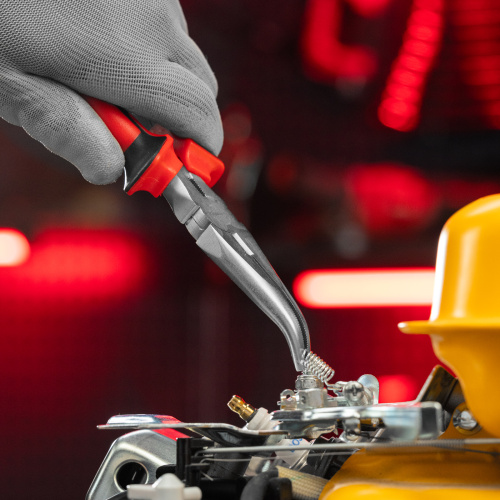 Длинногубцы изогнутые Nickel, 180 мм, никелированные, двухкомпонентные рукоятки Matrix по ценам производителя в Москве с доставкой по всей России