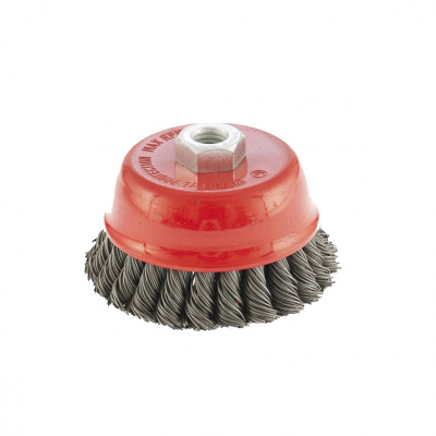 Щетка для УШМ, 100 мм, М14, "чашка", двухрядная, крученая проволока 0.8 мм Matrix по ценам производителя в Москве с доставкой по всей России