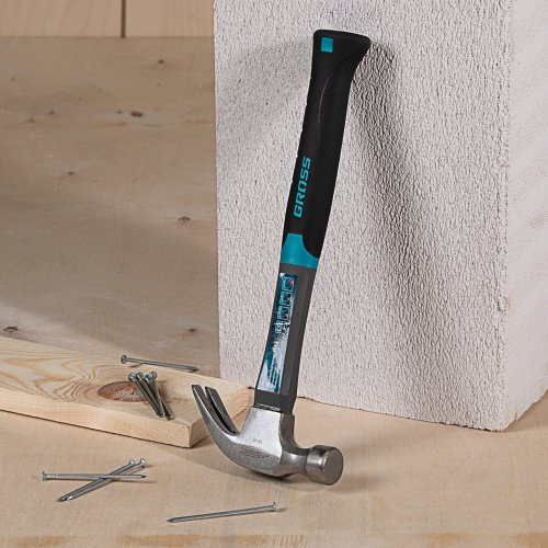 Молоток-гвоздодер, 450 г, фибергласовая трехкомпонентная рукоятка Gross по ценам производителя в Москве с доставкой по всей России