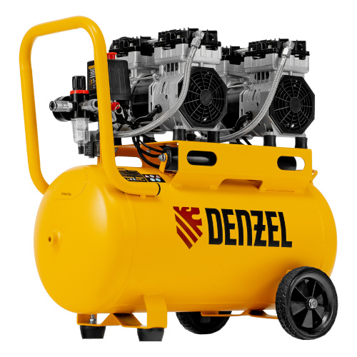 Компрессор безмасляный, малошумный DLS 1500/50, 1500 ВТ, 2x750, 50 л, 260 л/мин Denzel по ценам производителя в Москве с доставкой по всей России