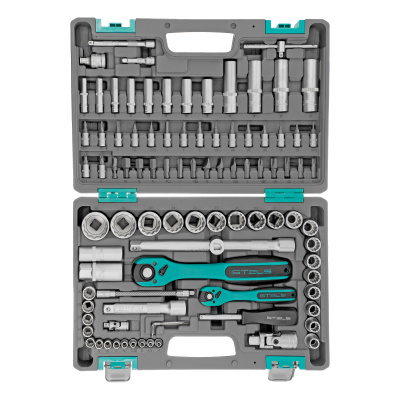 Набор инструментов 1/2", 1/4", CrV, 12 гранные головки, пластиковый кейс, 94 предмета Stels по ценам производителя в Москве с доставкой по всей России