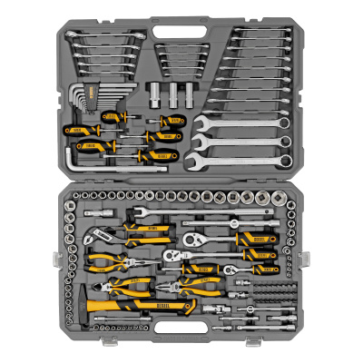 Набор инструментов, 1/2", 1/4", 3/8", CrV, S2, пластиковый кейс, 144 предмета Denzel по ценам производителя в Москве с доставкой по всей России