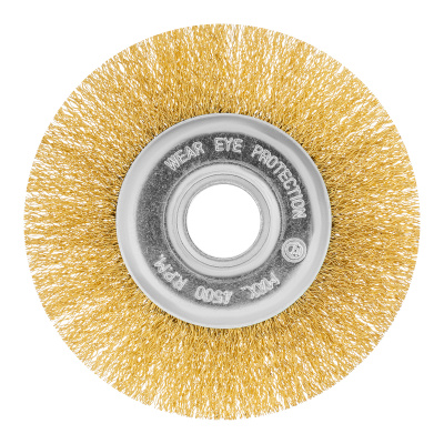 Щетка для УШМ, 125 мм, посадка 22.2 мм, плоская, латунированная витая проволока Matrix по ценам производителя в Москве с доставкой по всей России