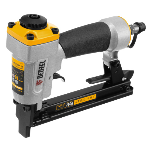 Степлер пневматический PS8016 для прямоугольных скоб 21GA от 6 до 16 мм Denzel по ценам производителя в Москве с доставкой по всей России