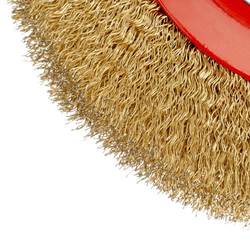 Щетка для точила, 150 мм, посадка 32 мм, плоская, латунированная витая проволока Matrix по ценам производителя в Москве с доставкой по всей России