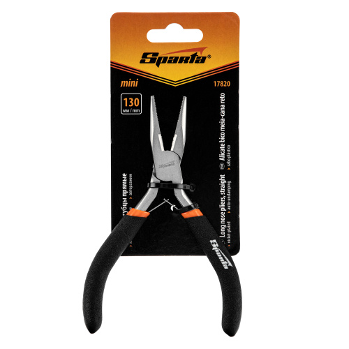 Длинногубцы прямые Mini, 130 мм, никелированные, авторазжим Sparta по ценам производителя в Москве с доставкой по всей России