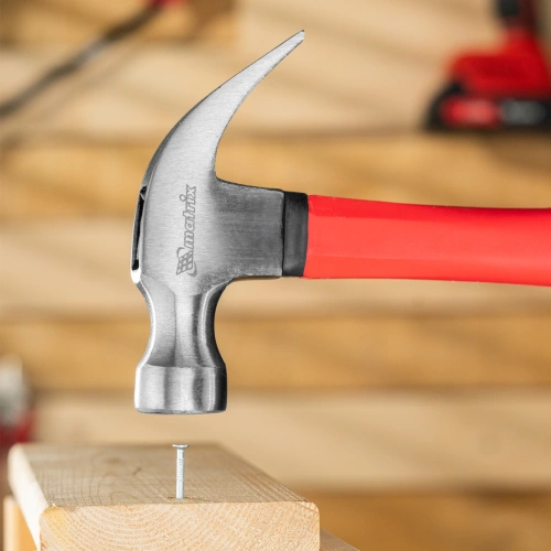 Молоток-гвоздодер optimal, 450 г, фибергласовая обрезиненная рукоятка Matrix по ценам производителя в Москве с доставкой по всей России