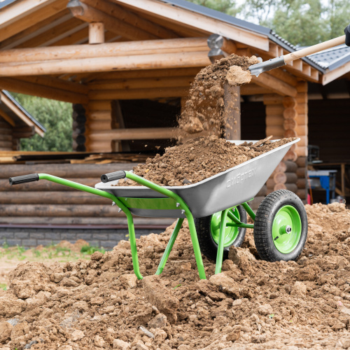Тачка садовая, 2-х колесная, грузоподъемность 120 кг, объем 65 л Сибртех по ценам производителя в Москве с доставкой по всей России
