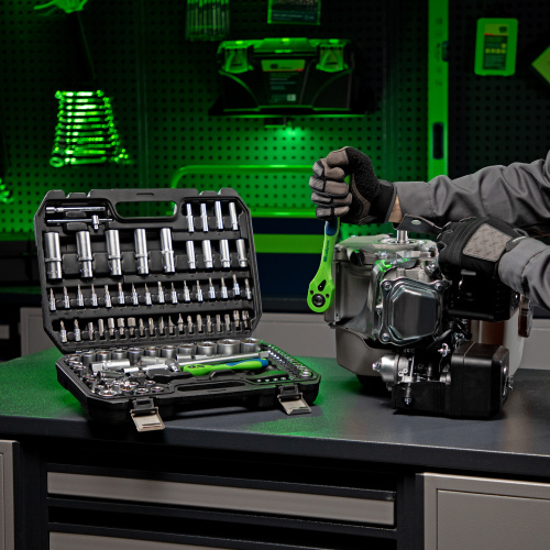 Набор инструментов 108 предметов, CrV, 1/2", 1/4" Сибртех по ценам производителя в Москве с доставкой по всей России