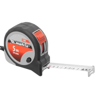 Рулетка Continuous fixation,5 м х 19 мм,двухкомпонентный корпус,плавная фиксация Matrix по ценам производителя в Москве с доставкой по всей России