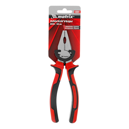 Плоскогубцы Nickel, 180 мм, никелированные, двухкомпонентные рукоятки Matrix по ценам производителя в Москве с доставкой по всей России