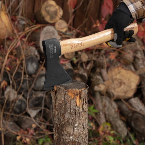 Топор, 800 г, кованый, буковое топорище Denzel по ценам производителя в Москве с доставкой по всей России