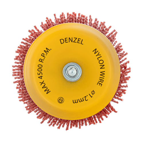 Щетка для дрели, 75 мм, Чашка, со шпилькой, нейлоновая щетина Denzel по ценам производителя в Москве с доставкой по всей России