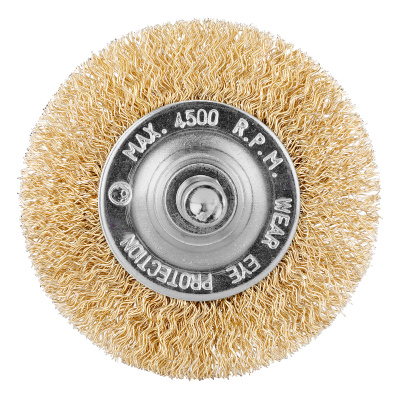 Щетка для дрели, 60 мм, плоская со шпилькой, латунированная витая проволока Matrix по ценам производителя в Москве с доставкой по всей России