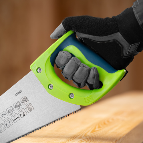 Ножовка по дереву "Зубец", 350 мм, 7-8 TPI, каленый зуб 2D, двухкомпонентная рукоятка Сибртех по ценам производителя в Москве с доставкой по всей России