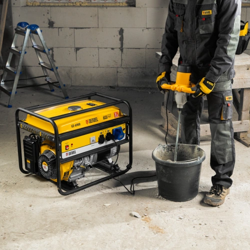 Генератор бензиновый GE 6900, 5.5 кВт, 220 В/50 Гц, 25 л, ручной старт Denzel по ценам производителя в Москве с доставкой по всей России
