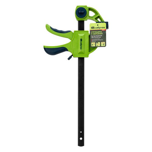 Струбцина F-образная, быстрозажимная, 200 х 70 х 420 мм, пластиковый корпус, фиксатор, двухкомпонентная рукоятка Сибртех по ценам производителя в Москве с доставкой по всей России