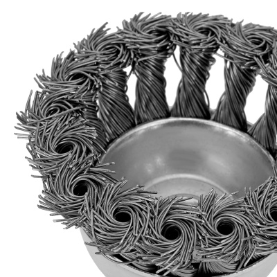 Щетка для дрели, 65 мм, "чашка" со шпилькой, крученая металлическая проволока Matrix по ценам производителя в Москве с доставкой по всей России