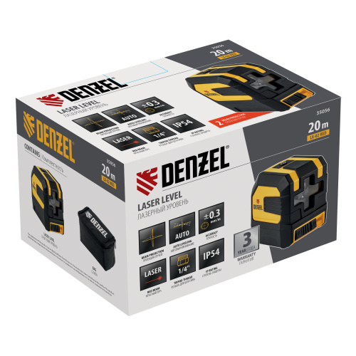 Лазерный уровень LX 02 Red, 20 м, 635 нм, резьба 1/4" Denzel по ценам производителя в Москве с доставкой по всей России