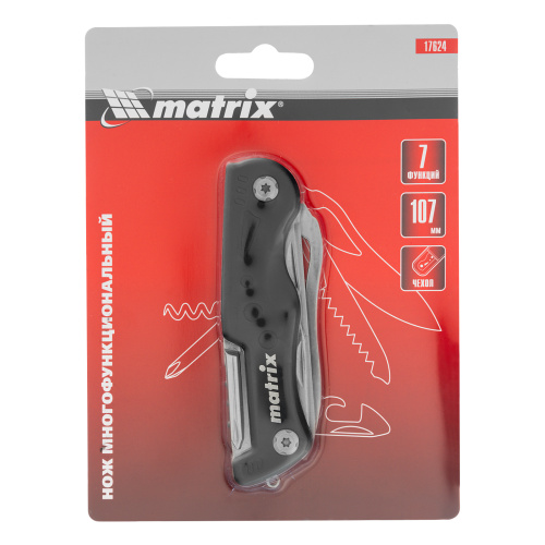 Нож многофункциональный, 7 функций, в чехле, 107 мм Matrix по ценам производителя в Москве с доставкой по всей России