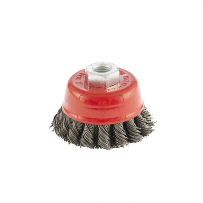 Щетка для УШМ, 75 мм, М14, "чашка", двухрядная, крученая проволока 0.8 мм Matrix по ценам производителя в Москве с доставкой по всей России