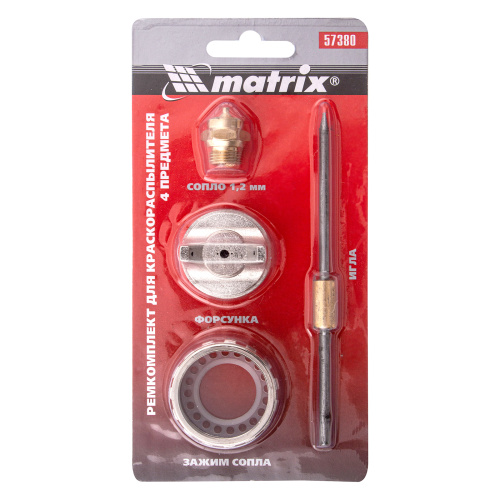 Ремкомплект для краскораспылителя 4 предмета : сопло 1.2 мм + игла + форсунка + зажим сопло Matrix по ценам производителя в Москве с доставкой по всей России