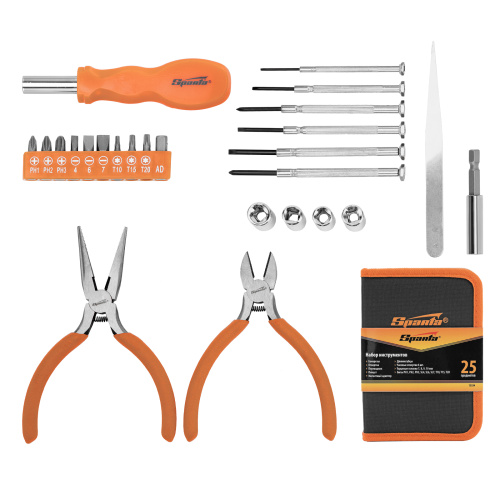 Набор инструментов бытовой, 25 предметов Sparta по ценам производителя в Москве с доставкой по всей России
