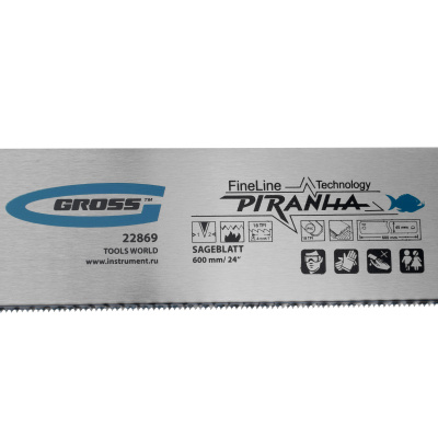 Пильное полотно для прецизионного стусла "Piranha", 600 мм, каленый зуб 2D, 18 TPI Gross по ценам производителя в Москве с доставкой по всей России
