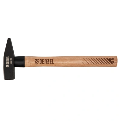 Молоток слесарный, 500 г, кованый квадратный боек, буковая рукоятка Denzel по ценам производителя в Москве с доставкой по всей России