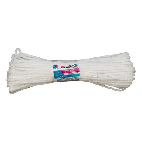 Шнур бельевой полипропиленовый с сердечником, 5 мм L 20 м, белый, Home Palisad по ценам производителя в Москве с доставкой по всей России