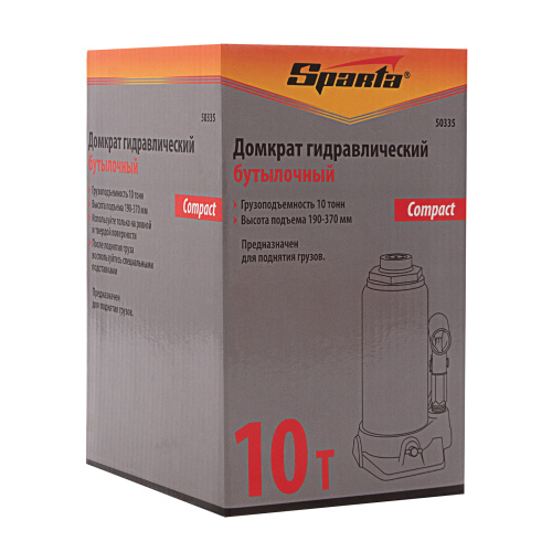 Домкрат гидравлический бутылочный 10 т, h подъема 190-370 мм Sparta Compact по ценам производителя в Москве с доставкой по всей России