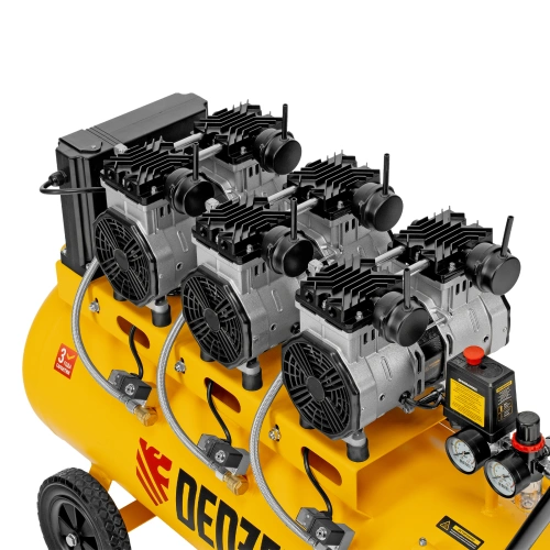 Компрессор безмасляный, малошумный DLS 3300/100, 3300 Вт,3x1100, 100 л, 570 л/мин ,блок управления Denzel по ценам производителя в Москве с доставкой по всей России