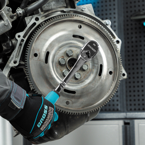 Ключ-трещотка 1/2", CrV, 90 зубьев, усиленный, хром Gross по ценам производителя в Москве с доставкой по всей России