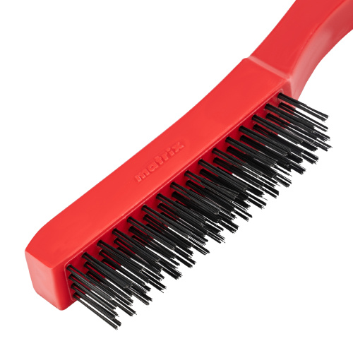 Щетка зачистная четырехрядная, закаленная прямая проволока с пластиковой ручкой Matrix по ценам производителя в Москве с доставкой по всей России