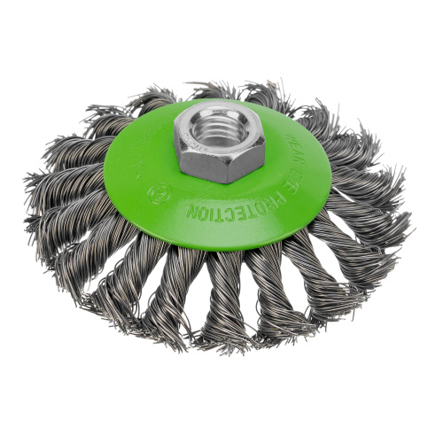 Щетка для УШМ, 100 мм, М14, "тарелка", крученая металлическая проволока Сибртех по ценам производителя в Москве с доставкой по всей России