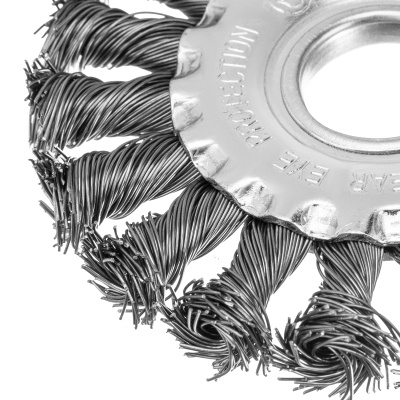 Щетка для УШМ 100 мм, посадка 22.2 мм, плоская, крученая проволока 0.5 мм Matrix по ценам производителя в Москве с доставкой по всей России