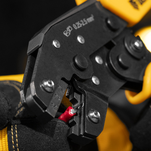 Клещи для обжима неизолированных наконечников НК и НВ, разъемов РП, 0,25 - 2,5 мм2 Denzel по ценам производителя в Москве с доставкой по всей России