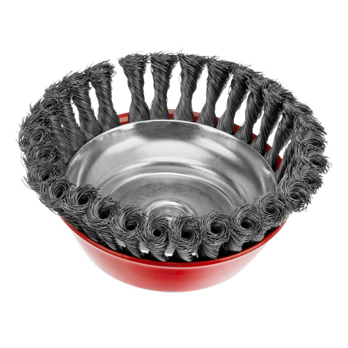 Щетка для УШМ, 150 мм, М14, "чашка", крученая проволока 0.35 мм Matrix по ценам производителя в Москве с доставкой по всей России