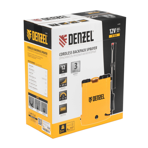 Опрыскиватель ранцевый аккумуляторный D-12LA, 12 л, 12 В, 8 Ач Denzel по ценам производителя в Москве с доставкой по всей России