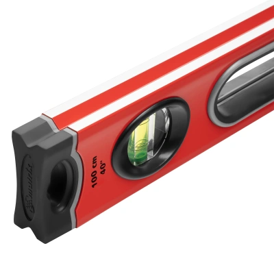 Уровень алюминиевый, 1000 мм, 3 глазка, ударопрочные заглушки, двухкомпонентные ручки Matrix ProFI по ценам производителя в Москве с доставкой по всей России